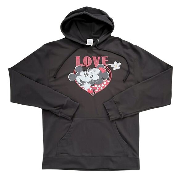 Disney Faded Black Mickey&Minnie Mouse Love Graphic Hoodie Sweatshirt Unisex XL‎ - Picture 1 of 10